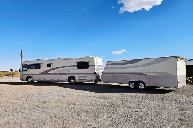 1996 Intrigue 40 with the matching 27' enclosed trailer